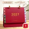Calendário de Mesa de Papel Ano do Carneiro 2027, Ornamento de Calendário de Mesa de Escritório Fresco e Simples, Calendário de Mesa Personalizável com Plano de Check-in de Autodisciplina