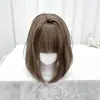 [Chica Tonta Linda] Peluca Xingcheng Femenina Negro Marrón 30cm Cabello Corto Liso Estilo Bob Niña Jk Linda Peluca Completa