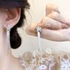 Pendientes de borla con forma de corazón pentagonal de lujo con luz de diamante brillante, diseño de nicho, sentido avanzado, largos y elegantes, pendientes de estrella que combinan con todo.