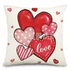 Fronha Mais Vendida da Amazon Fronha com Padrão de Flor de Amor Dia dos Namorados Decoração de Quarto Sofá Fronha Decorativa de Linho