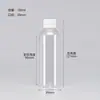En stock 50ml 60ml 100ml 200ml botella de plástico de hombro plano con tapa de rosca PET botellas dispensadoras de líquido botellas selladas para muestras