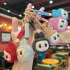 Celebridad de Internet Súper Brillante Arcilla Pedrería Grande Llavero Labubu Dibujo Animado Muñeca Totalmente con Pedrería Mochila de Estudiante Colgante Pequeño