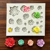 Série Rosas Molde de Silicone de Flor de Rosa Pequena e Grande Molde para Decoração de Bolo de Chocolate Fondant DIY