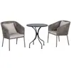 Conjunto de Mesa e Cadeiras de Rattan para Lazer ao Ar Livre Mesa de Centro Três Peças Mesa e Cadeira Pequena Mesa de Centro Combinação de Mesa e Cadeira para Exterior Mesa e Cadeiras para Restaurante de Varanda