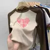 Camiseta de Manga Larga de Felpa para Niñas Ropa Otoño/Invierno Niños Medianos y Grandes Bloque de Color Cuello Redondo Top Cálido para Capas