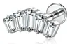 Piercing G23 liga de titânio full-body 5 brincos de zircônia marquise, pino de cartilagem de titânio, rosca interna 0.9, base reta, haste de 8mm
