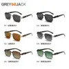 Nuevas Gafas de Sol Polarizadas de Montura Cuadrada Estilo Europeo y Americano para Mujer, Gafas de Sol Elegantes y de Moda para Hombre, Gafas de Metal de Alta Gama para Conducir