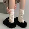 Calcetines de Punto Grueso Largos con Suela de Toalla Estilo Ropa de Trabajo para Hombres y Mujeres, Absorbentes de Sudor, Anti-Fricción, Casuales, Simples, Modernos y Versátiles