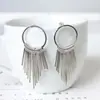 E816 Brincos Modernos Novos para Mulheres Estilo Coreano Franja Simples Longo Vintage Geométricos Exagerados
