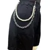 Joia Transfronteiriça Europeia e Americana Corrente de Cintura Simples de Pérola Artificial Acessórios Femininos Corrente de Metal Multicamadas Decoração de Corrente de Calça Estilo Retrô