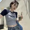 Camiseta de Manga Corta para Mujer, Nuevo Estilo Europeo Verano 2026, Corta y Ajustada, Dulce y Picante Top de Chica Caliente Puro Deseo