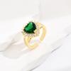 Anillo Coreano Transfronterizo 2026 Nuevo Ajustable Verde Hierba en Forma de Corazón para Mujer, Anillo Versátil de Gama Alta de Nicho al por Mayor