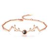 Pulsera de Pareja Personalizada Tmall Un Ciervo Tiene Tu Piedra de Proyección 100 Idiomas Simple 520 Joyería Pulsera de Astas Pequeñas