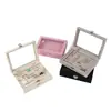 Caja de Almacenamiento de Joyas Aretes Joyas Collar Pulsera Compartimentada a Prueba de Polvo con Tapa Organizador Almacenamiento Terciopelo Caja de Almacenamiento de Joyas