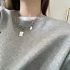 Collar de letras de acero inoxidable de celebridad de Internet europea y americana, cadena de clavícula de personalidad hip hop, colgante frío, cadena para suéter de pareja, hombres y mujeres