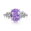 Anel de Gema Colorida Corte Flor de Gelo Ovo de Pombo e Anel de Diamante de Alto Carbono Super Brilhante - Venda Quente no TikTok e Xiaohongshu para Dropshipping