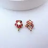 Pingente em Forma de Floco de Neve com Zircônia Incrustada Banhado a Ouro Cobre Colar Pulseira Brincos Feitos à Mão Materiais para Joias DIY