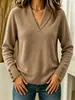 Superventas transfronterizo otoño e invierno suéter de punto para mujer con cuello tipo polo, decoración de botones, corte holgado, mangas largas, puños acanalados