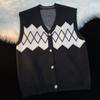 Chaleco de Moda Trendy ins para Hombre Combinable Patrón Geométrico Nuevo Juvenil Popular Simple Harajuku Elegante Cuello en V Tendencia
