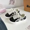 Mocasines de suela gruesa para mujer con estampado de dibujos animados, zapatillas con cordones, zapatos casuales versátiles de corte bajo 88-8302