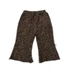 Conjunto Coreano de Primavera Temprana para Niñas, Camiseta Básica Versátil de Color Sólido para Bebé, Pantalones Retro con Estampado de Leopardo, Conjunto Casual de Dos Piezas para Bebé