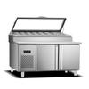 Mesa de extensión de pizza ranurada refrigerada por aire mesa de ensalada comercial para conservación de frescura vitrina de exhibición de pesca de frutas operación de refrigeración de refrigerador