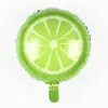 Globo de papel de aluminio de 18 pulgadas para frutas al por mayor Fresa Kiwi naranja globo carambola pitahaya sandía