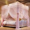 Mosquitero estilo europeo para el hogar Cama doble de 1.8 m Viento de princesa Corte Piso Tres puertas 1.5 m Soporte grueso y audaz