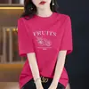 Camiseta de Manga Corta de Algodón Puro Azul Cielo para Mujer 2026 Nuevo Verano Talla Grande Efecto Adelgazante Cubre Vientre Top de Media Manga de Alta Gama