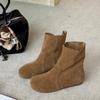 Botas Planas Artísticas Vintage Celebres de Internet Tulipán para Mujer 2024 Nuevas Versátiles Cabeza Redonda Manga Acampanada Botas Martin