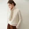 Suéter grueso de cachemira pura para otoño e invierno para mujer, de cuello alto, moda casual, tejido interior, suéter base de cachemira