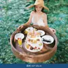 Bandeja Flutuante para Piscina de Villa Casual Prato de Jantar para B&B de Celebridade da Internet Café da Manhã Hotel Chá da Tarde Cesta de Rattan