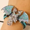 Pulseira Tecida à Mão com Dragão de Esmalte Vintage de Nicho Pulseira de Dragão Cravejada com Diamantes Transfronteiriça Europeia e Americana Joia Versátil Personalizada para Homens