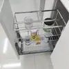 Cesta para Tirar de Gabinete de Cocina Acero Inoxidable 304 Cesta Nueva para Condimentos Cajón Doble Capa Tipo Cajón Riel Deslizante Condimento Cesta Simple para Condimentos