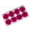 Atacado de flores Yongsheng 8 cabeças de flor de rosa grau B 4-5cm flores reais flores diy material floral especificações completas
