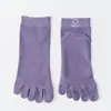 Calcetines Cortos de Algodón Finos de Verano para Mujer, Calcetines Absorbentes de Sudor y Transpirables de Cinco Dedos, Calcetines de Encaje de Caña Media con Dedos Divididos Fabricante