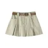 Elegante falda plisada de verano para mujeres petite, dulce y fresca, juvenil, versátil, falda corta casual