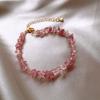 Pulseira Irregular de Cristal Natural Pulseira de Sentimento Irmã Elegante ins Moda Combina com Tudo Pulseira de Pedra Natural