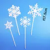 Bandera de pastel de copo de nieve acrílico Tarjeta acrílica para pastel de Navidad Enchufe de decoración de mesa de postre Diseño de escena