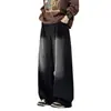 Calça jeans masculina estilo americano, nova coleção de outono, perna reta solta, perna larga, calça casual versátil para homens