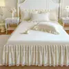 Colcha de Princesa Faldón de Cama Pieza Única Encaje Estilo Europeo 1.5 m 1.8x2.0 m 2.2 Cubierta de Cama Cubierta Protectora Antideslizante