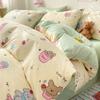 Conjunto de cama de algodão com desenho animado, quatro peças, 100 algodão, 2025, nova capa de edredom, lençol, conjunto de três peças, dormitório, capa de edredom simples, 4