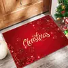 Capachos de Entrada Vermelhos de Natal Transfronteiriços, Tapetes de Banheiro Absorventes de Água e Antiderrapantes, Tapetes de Veludo Cristal Festivos e Resistentes a Manchas para Casa