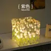 Luz de Noche Creativa DIY Mar de Flores de Tulipán Cubo Mágico 3D Regalo para Novia Hecho a Mano Regalo de San Valentín Cumpleaños