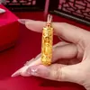 Nuevo Colgante de Arena Dorada Antigua, Collar de Buda Flor de Loto Giratoria Auspiciosa Estilo Étnico Retro, Joyería de Cobre con Diseño de Nicho