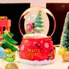 Bola de cristal de Natal produto novo transfronteiriço caixa de música, caixa de música criativa com neve brilhante Papai Noel, presente de feriado