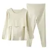 Ropa de maternidad, ropa de otoño y pantalones, traje térmico cálido para lactancia, talla grande holgada, forrado de forro polar, ropa de casa engrosada, pijamas, ropa de invierno
