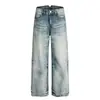 Jeans Lavados con Bigotes Estilo Retro Americano High Street para Hombres y Mujeres 2025 Sueltos Rectos Casuales Versátiles de Pierna Larga Modernos