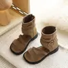 Verão 2026 Nova Moda Infantil Sandálias de Cano Alto Estilo Coreano Princesa Abertas na Ponta Sapatos de Praia Solado Macio Sapatos Infantis