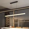 Luminária pendente linear minimalista italiana para sala de jantar, luxo leve com toque de alta qualidade, balcão de bar simples moderno, mesa de jantar, mesa de ilha, luz de tira longa estilo glaciar
